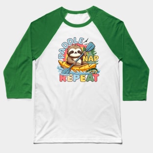 Funny Sloth Outdoor - Kayaking Sloth Baseball T-Shirt